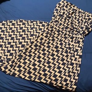 Like new. Trixxi. Small Black and Tan strapless maxi dress.